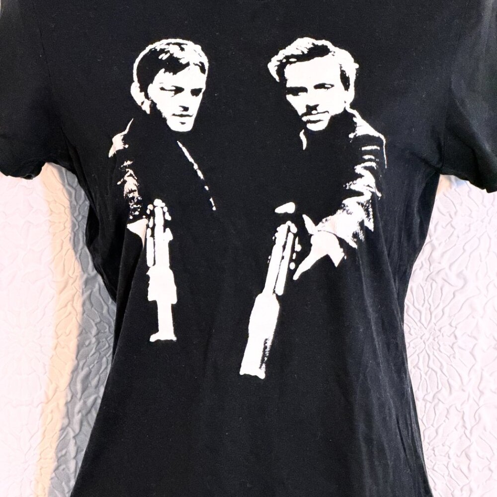 Vintage Y2K The Boondock Saints T- Shirt Junior's Size Large Black White